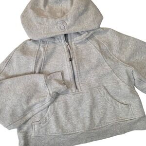 Lululemon Women XS/S Scuba Oversized Half-Zip Hoodie Heathered Grey LW3DUSS